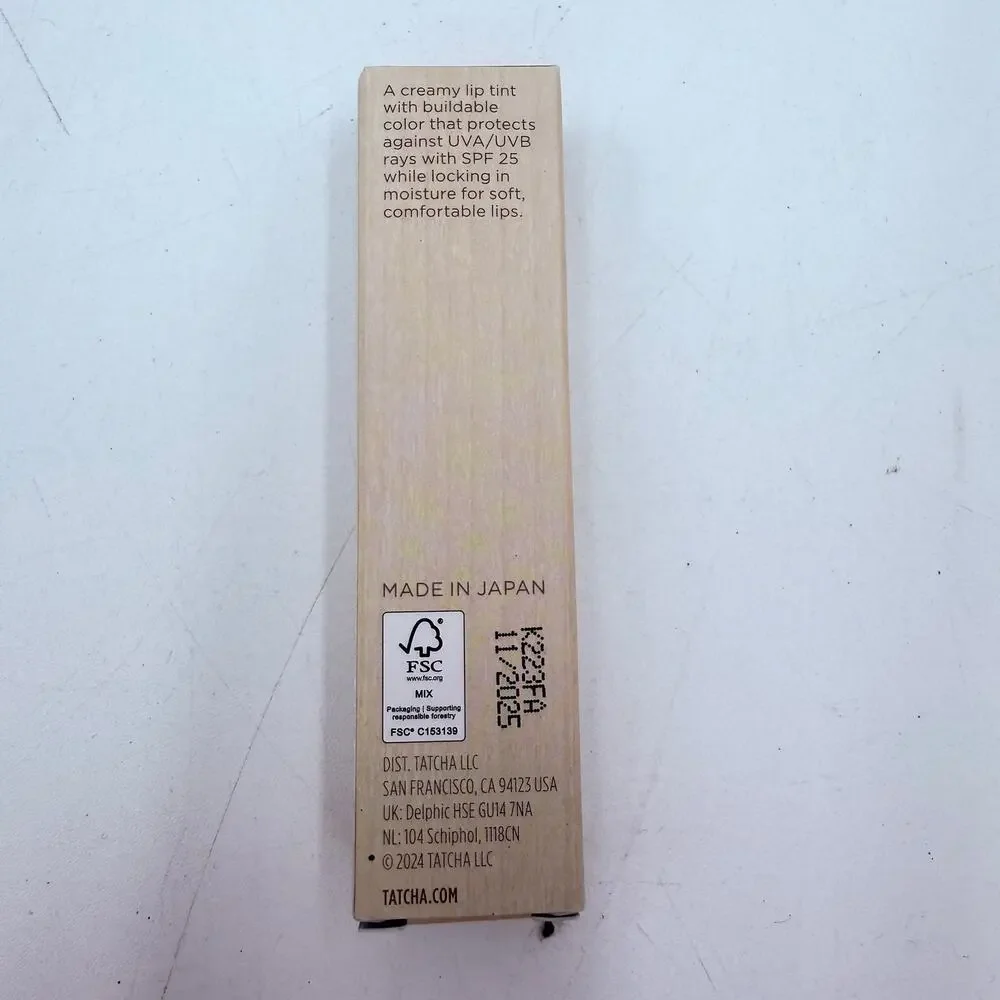 Tatcha The Kissu Lip Tint Plum Blossom SPF 25 New in Box
